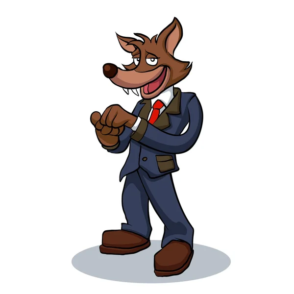 Wolf Business man .cartoon wolf  — Wektor stockowy